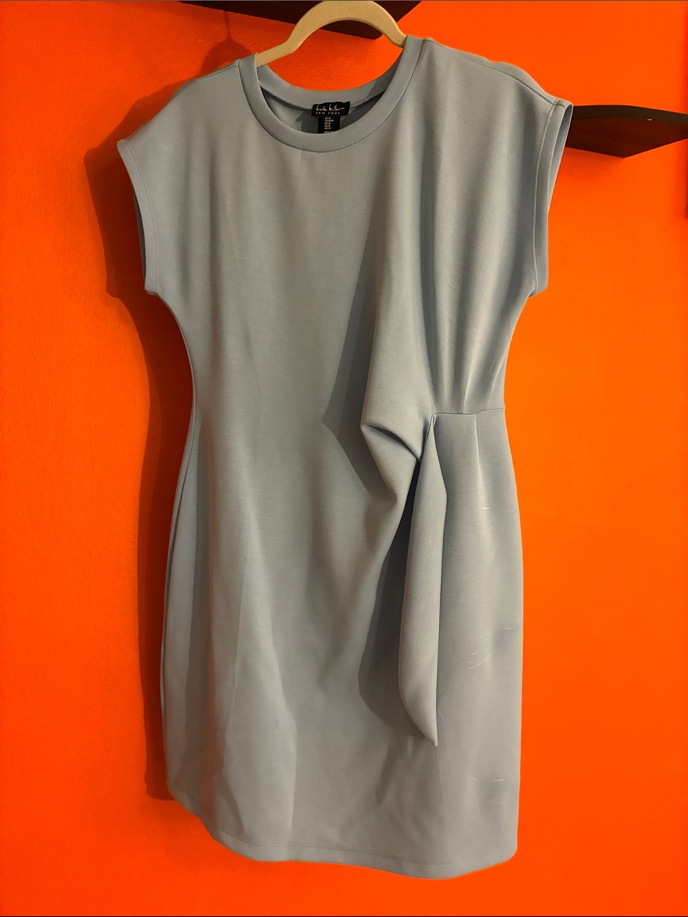 Nicole Miller Powder Blue Draped Mini Dress